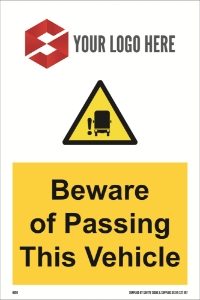 200mm x 300mm Beware of passing this vechicle