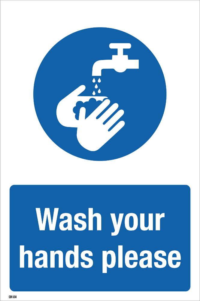 200MM X 300MM Wash Your Hands Please - Safety Signs UK Ltd