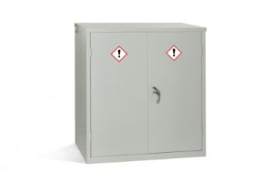 COSHH cabinet 1 shelf 30L 3 point locking grey