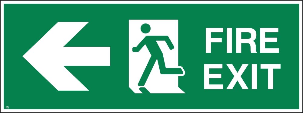 450MM X 150MM Fire Exit Left - Safety Signs UK Ltd