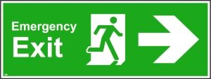 600mm x 200mm Emergency exit right