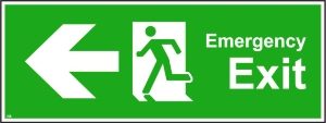 400mm x 150mm Emergency exit Left