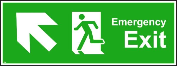 400mm x 150mm Emergency exit up left