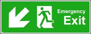 600mm x 200mm Emergency exit down left