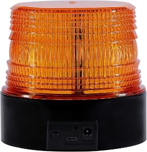 Led Battery Strobe Light, 12-24V Amber Emergency Magnetic Flashing Warning Beacon for Truck Vehicle
