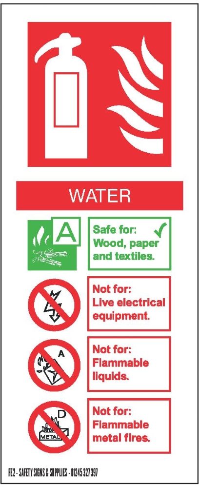 FE2 82 X 202 WATER ID SIGN - Safety Signs UK Ltd