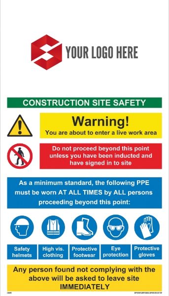 2100mm x 1200mm Site Safety Sign