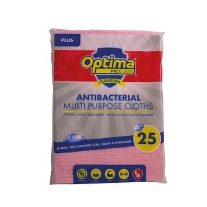 Optima Guardian ‘Plus’ Antibacterial Cloths Red 50cm x 36cm box of 150 (6 x 25)
