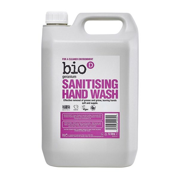 Bio-D Geranium Sanitising Hand Wash – 5L
