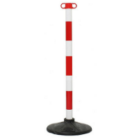 Red and White Barrier Post with Base's pack of 6