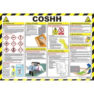 COSHH (Control of Substances Hazardous to Health) Poster Laminated Poster 590mm x 420mm