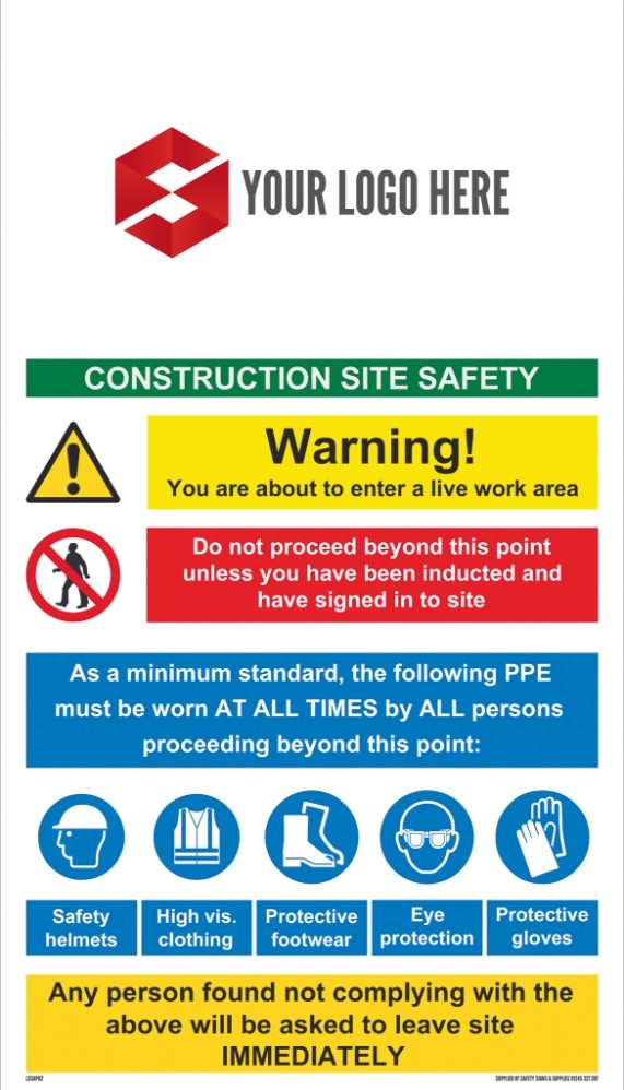 525mm x 300mm Site Safety Sign - Safety Signs UK Ltd